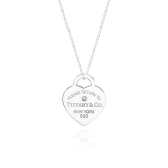 TIFFANY&CO [티파니] 69683975 리턴 투 티파니 미디움 하트 태그 다이아몬드 실버 목걸이