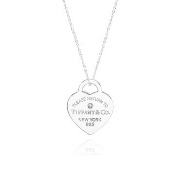 TIFFANY&CO [티파니] 69683975 리턴 투 티파니 미디움 하트 태그 다이아몬드 실버 목걸이