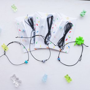 DIY 글라스 유리 비즈 얇은 실팔찌 만들기 키트 3컬러 DIY Glass Beads String Bracelet 3 Kit Colors