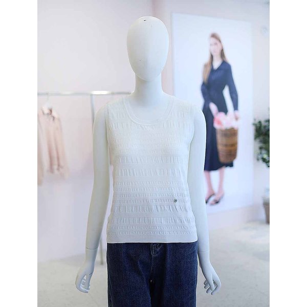 [여주점] 여성 골지 링클 라운드 나시 니트 YK6MP654