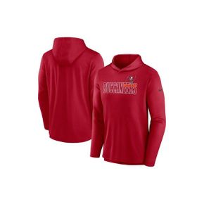 4384557 Nike Mens Red Tampa Bay Buccaneers Lightweight Performance Hooded Long Sleeve T-Sh