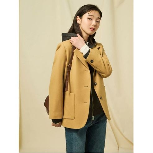 빈폴레이디스 25SS 울 세미 오버핏 재킷 - 베이지 BF5111C02A
