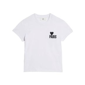 파리 스몰 하트 로고 티셔츠 화이트 아미 Paris de Coeur T-Shirt White