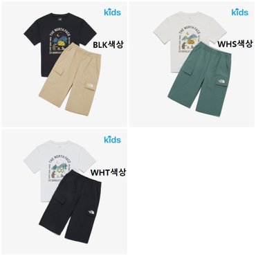 노스페이스키즈 NT7UR19 키즈 하이크 카프리 크루 세트 KS HIKE CAPRI CREW SET