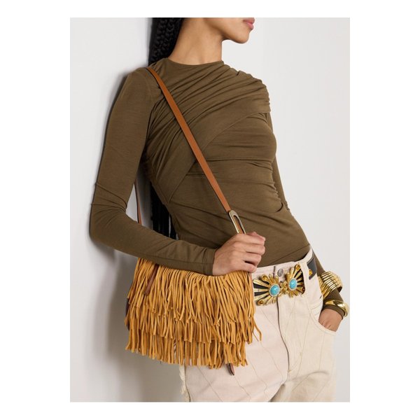 레이덴 미니 프린지 스웨이드 숄더 백 샌드 1647597349483265