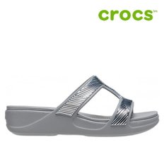 [세일] 크록스 여성 샌들 /47- 207144-007 / Womens Crocs Monterey Metallic Slip-On Wedge L