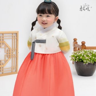 금동이 AW103 여나뭇잎금박  아동한복 여아한복