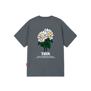 SMILE FLOWER T-SHIRTS - GRAY