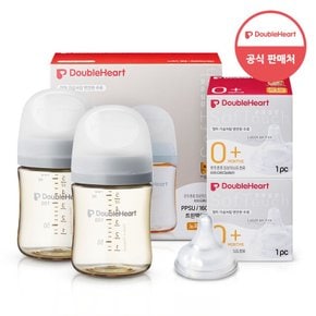 모유실감 3세대 PPSU 젖병 트윈팩 160ml 새벽그레이 +3세대 젖꼭지(1입x2개) SS