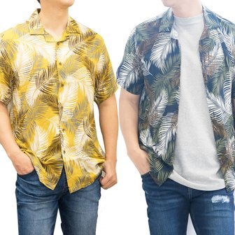 레디핏 남자 하와이안 오버핏 오픈카라 바캉스 반팔남방셔츠