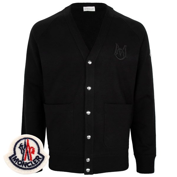 [부산점] 미세하자/몽클레어 블랙 모노그램 로고패치 브이넥 카디건 8G00050 899WK 999