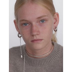 Teardrop Pearl Unbalanced Earrings - Silver