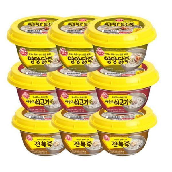 확대된 대표 영양닭죽 285G 3개 + 새송이쇠고기죽 285G 3개 + 전복죽 285G 3개(1)