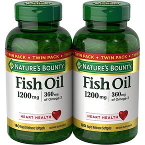 네이쳐스 바운티 피쉬오일 1200mg 오메가3 함유 Natures Bounty Fish Oil 180소프트젤 2개