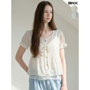 플라워 쉬폰 레이어드 프릴 블라우스_P425817713
