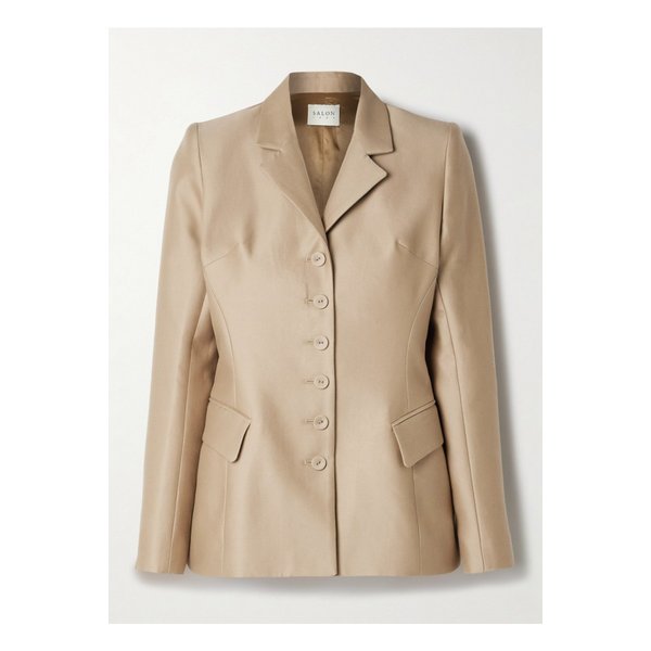 살롱 1884 모로 코튼 실크 블렌드 베이지 블레이저 1647597357236693