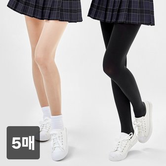 시글락 요즘애들 80데니아 고탄력 학생 팬티스타킹 5매 세트