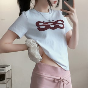 레트로 sss프린팅 슬림 반팔 티셔츠2color