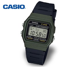 [정품] CASIO 카시오 F-91WM-3A 전자 어린이 아동 군인 손목시계