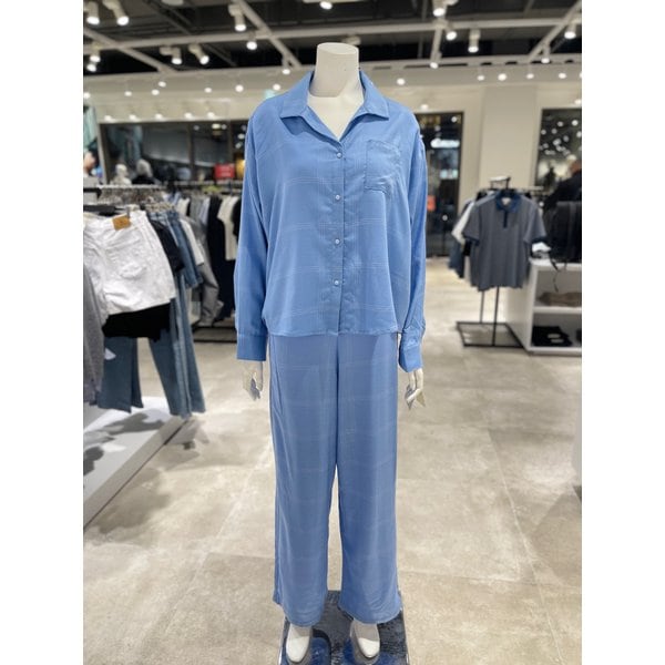 [파주점] [CK언더웨어] 여성 울트라 소프트 모달 블렌드 플란넬 롱슬리브 셔츠 팬츠 세트 QS7476/QS7478