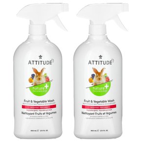 ATTITUDE Fruit n Vegetable Wash Unscented 에티튜드 프룻 앤 야채 워시 무향 800ml 2팩