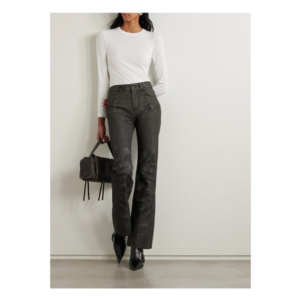 하이쿠레 플로라 프린트 미드라이즈 플레어 진 1647597342884237