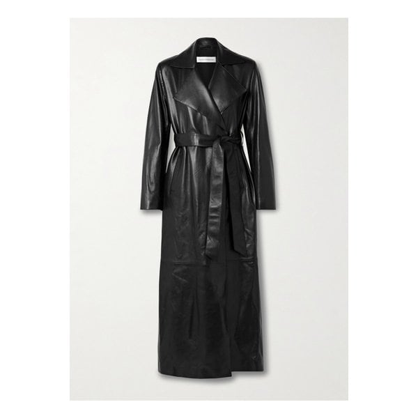 누어 해무어 카샤 벨트 가죽 트렌치 코트 블랙 46376663162914228