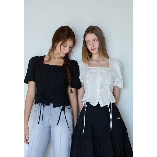 [시흥점] 여성  스트링 셔링 볼륨 블라우스 (ES2OBL55)