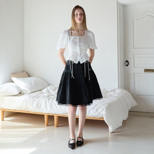 [시흥점] 여성  스트링 셔링 볼륨 블라우스 (ES2OBL55)