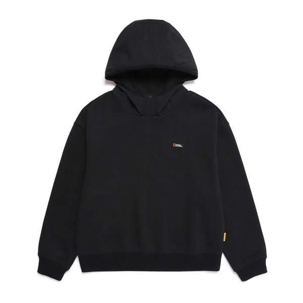 [여주점] N251WHD080 여성 하이브리드 세미오버핏 후디 맨투맨 CARBON BLACK