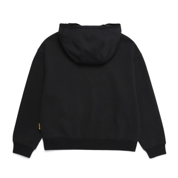 [여주점] N251WHD080 여성 하이브리드 세미오버핏 후디 맨투맨 CARBON BLACK