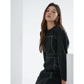 배색 스티치 미니 원피스 EN1WO260_P385165931