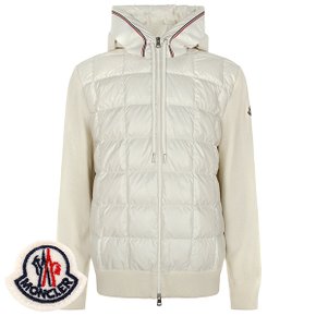 [부산점] 몽클레어 화이트 울 니트 믹스 구스 다운 후드 집업 자켓 9B00010 M1131 034