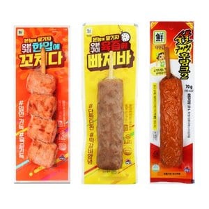 사조 대림 냉장 한입에꼬치다 90g 10개+육즙에빠져바 100g 10개+숯불구이후랑크2 70g 10개