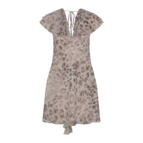 Womens Dress 1121102930190822 Blurry Snow Leopard + Tarmac C