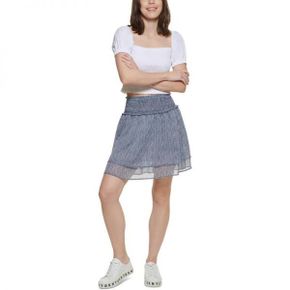 4243012 DKNY Jeans Womens Ruffled Tiered Mini Skirt