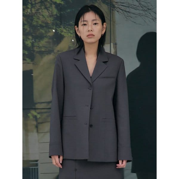Sleeve Point Tailored Jacket  Grey (KE5211M053)
