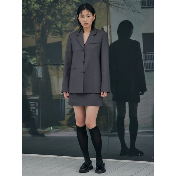 Sleeve Point Tailored Jacket  Grey (KE5211M053)