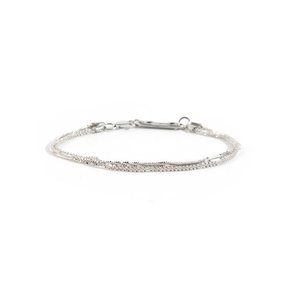 SEWN SWEN SILVER DOUBLE LAYERED SNOW ON THE BRANCHES CHAIN BRACELET