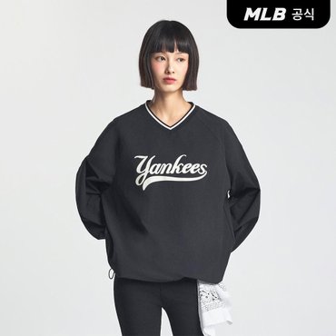 MLB [코리아공식] 스포티브 바시티 오버핏 우븐 맨투맨 NY (Black)