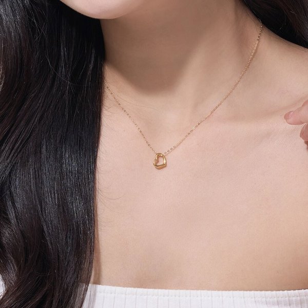 14K 펜던트 메달 할로우 하트