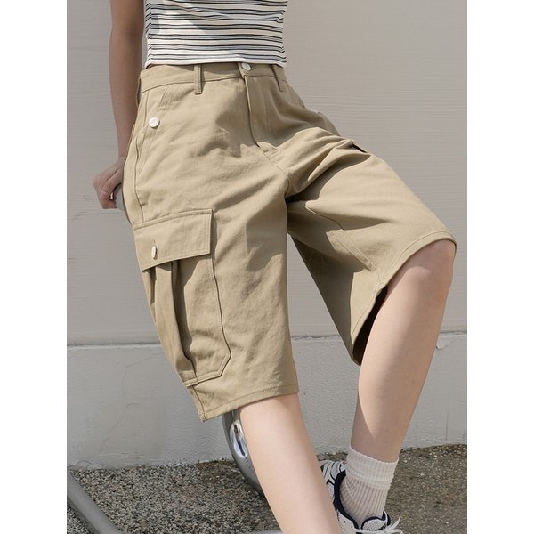 W1092 CARGO BERMUDA PANTS (3COLORS)