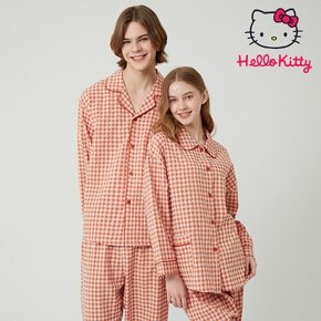 산리오 헬로키티 와이카라 체크 긴소매 상하세트 커플잠옷 HK-4321 LL-723