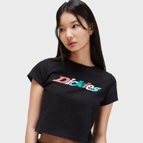 컬러 로고 크롭 티셔츠 Black DK23SG017BK