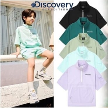 디스커버리키즈 키즈 프레시벤트 하이넥 반팔 아노락(DKTR75043)