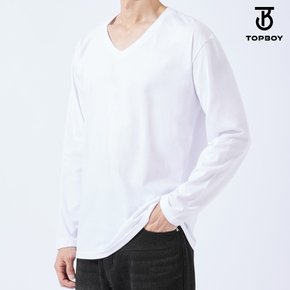 베이직 30수 브이넥 긴팔 티셔츠 (AB075)