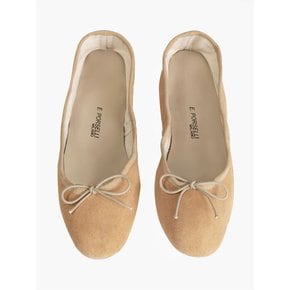 Porselli Suede Leather Flat shoes_Light Tan