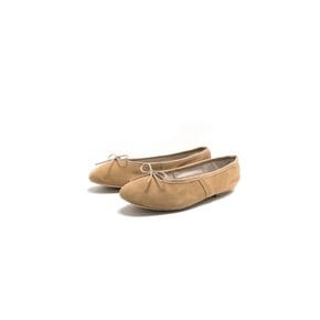 Porselli Suede Leather Flat shoes_Light Tan