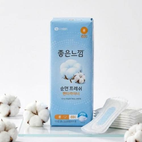 좋은느낌 좋은순면프레시 라이너 69개 8팩 - 롱 에어핏 도톰한 쿠션(1)