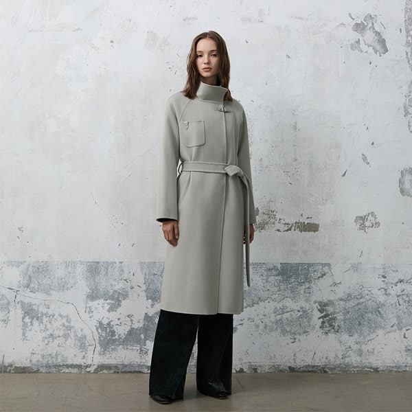 [시흥점] 여성 비조 장식 포인트 핸드메이드  롱 코트 (ER4TC502)